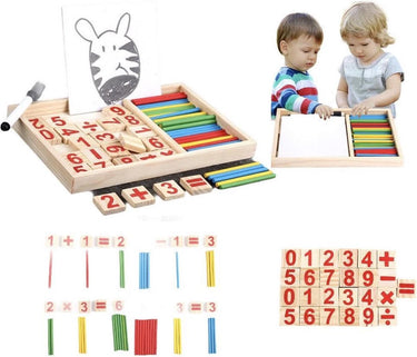 Wooden Montessori Counting Board With Colroful Sticks